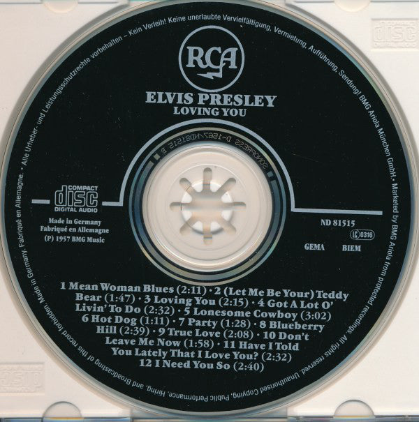 Elvis Presley : Loving You (Album,Mono,Reissue,Remastered)