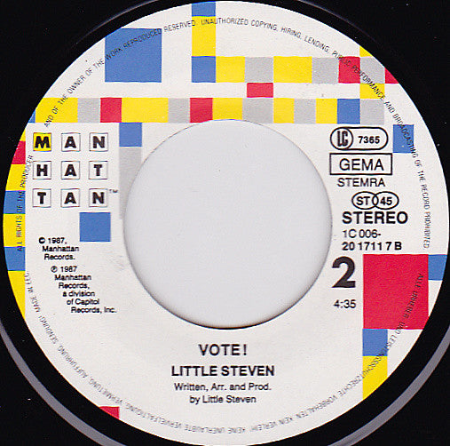 Little Steven : Bitter Fruit (7",45 RPM,Single,Stereo)