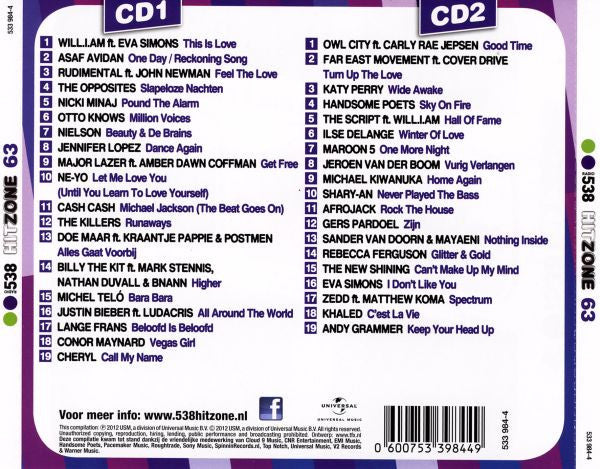 Various : Radio 538 Hitzone 63 (Compilation)