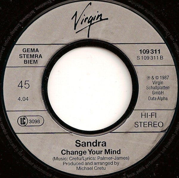 Sandra : Everlasting Love (7",45 RPM,Single,Stereo)