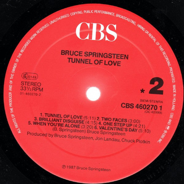 Bruce Springsteen : Tunnel Of Love (LP,Album,Stereo)