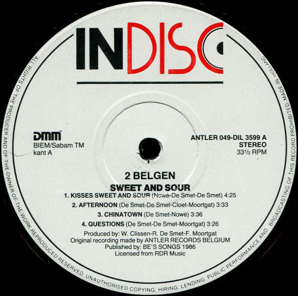2 Belgen : Sweet And Sour (LP,Album)