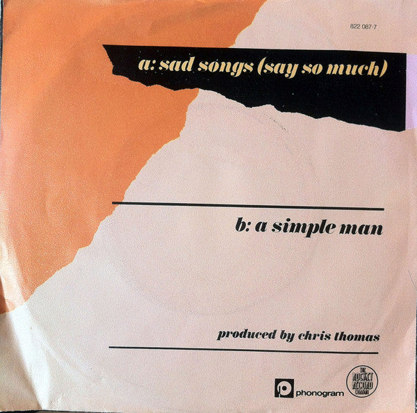 Elton John : Sad Songs (Say So Much) (7",45 RPM,Single,Stereo)