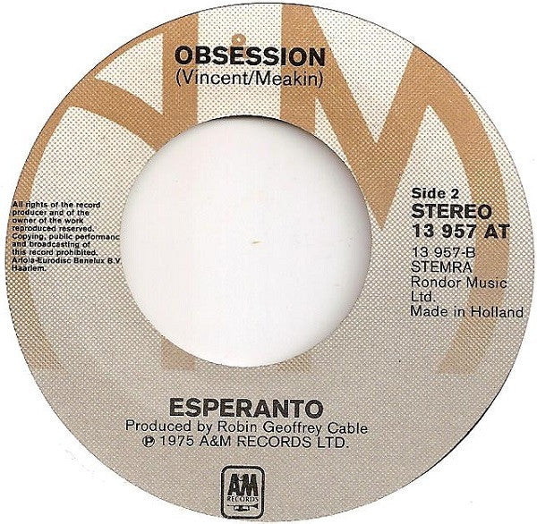 Esperanto (5) : Last Tango (7",45 RPM,Stereo)