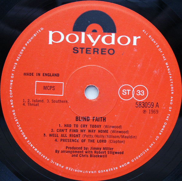 Blind Faith (2) : Blind Faith (LP,Album,Stereo)