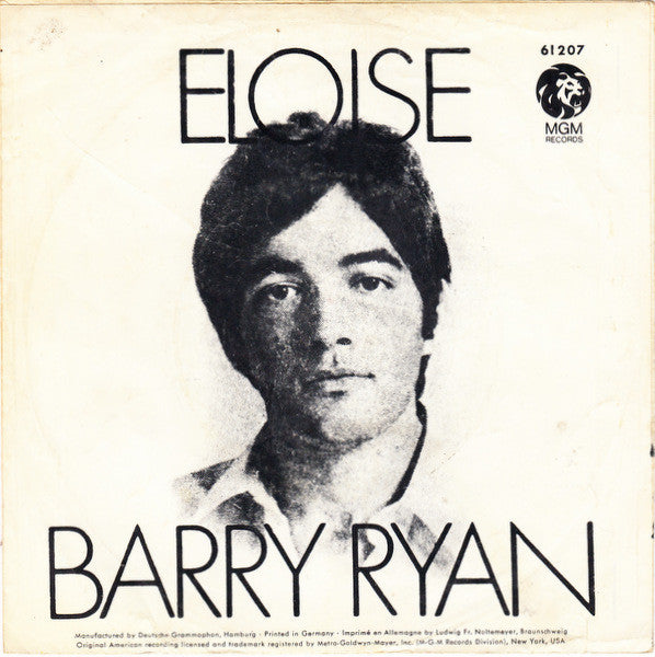 Barry Ryan : Eloise (7",45 RPM,Single,Mono)