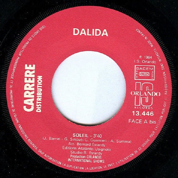 Dalida : L'Innamorata / Soleil (7",45 RPM,Single)