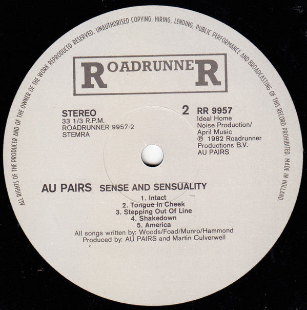 Au Pairs : Sense And Sensuality (LP,Album)