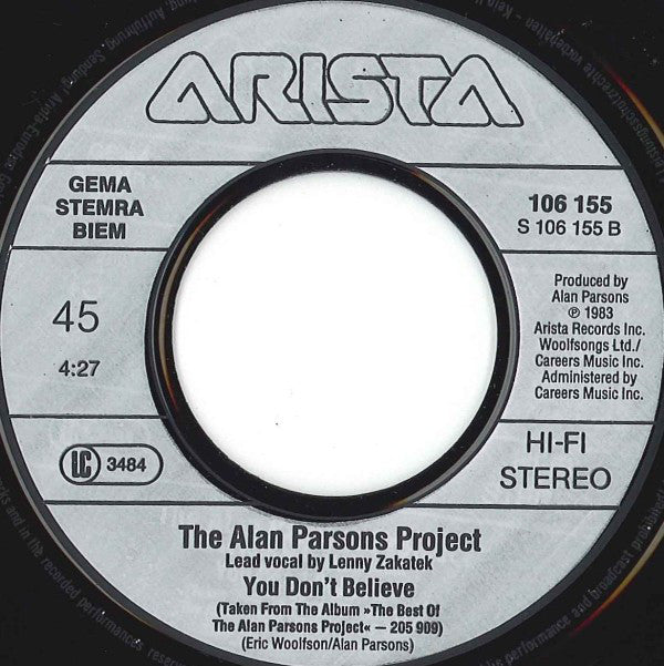 Alan Parsons Project, The : Don't Answer Me (7",45 RPM,Single,Stereo)