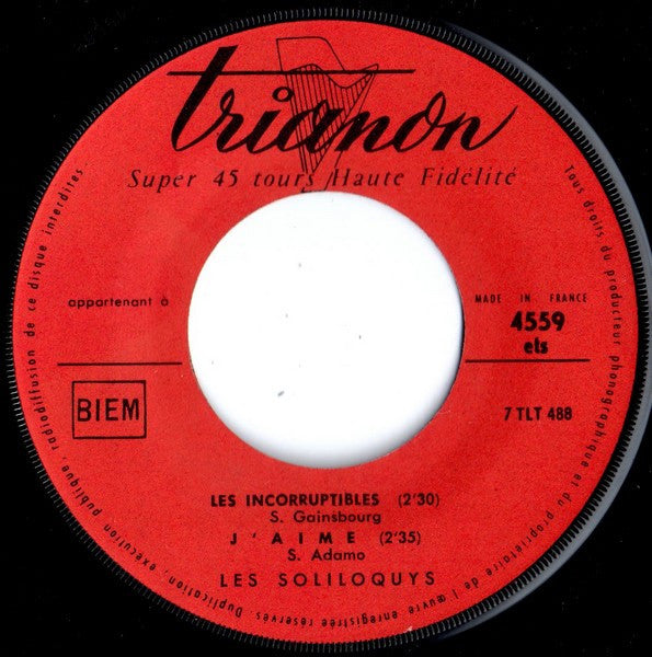 Les Soliloquys : J'Aime (EP,7",45 RPM)