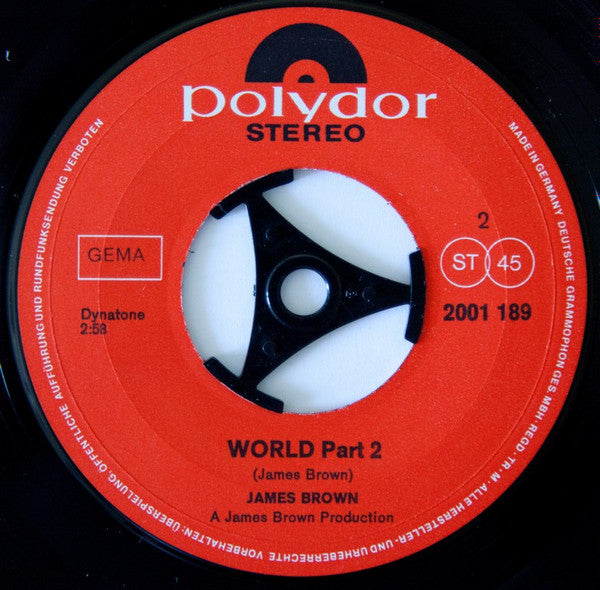 James Brown : I Cried / World (Part 2) (7")