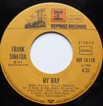 Frank Sinatra : Strangers In The Night / My Way (7",45 RPM,Single,Stereo)
