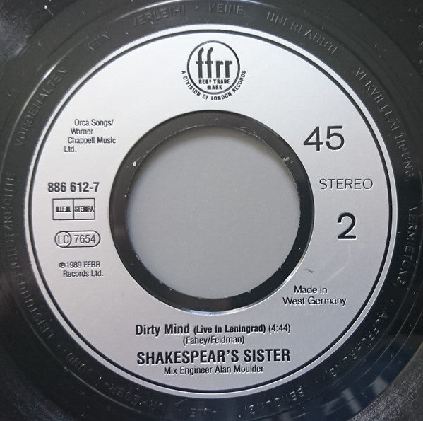 Shakespear's Sister : You're History (7",45 RPM,Single)