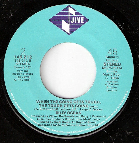 Billy Ocean : When The Going Gets Tough, The Tough Get Going (7",45 RPM,Single)