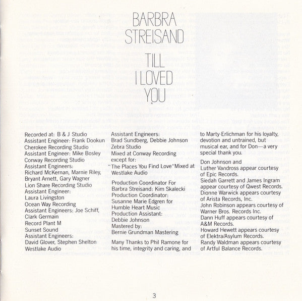 Barbra Streisand : Till I Loved You (Album)