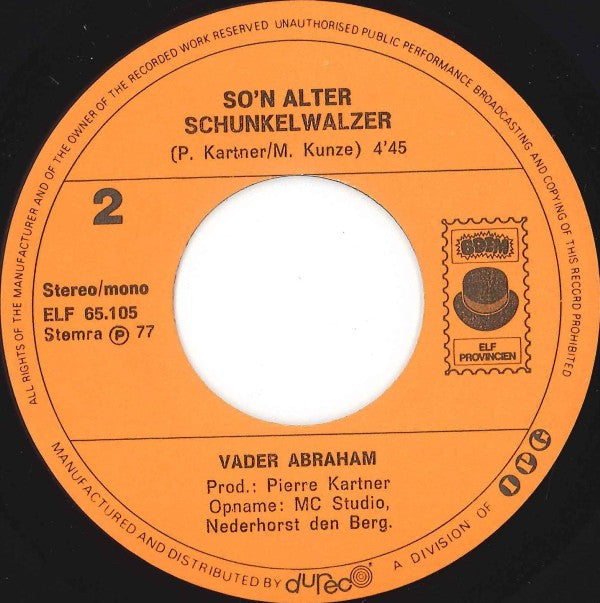 Vader Abraham : ’t Smurfenlied (7",45 RPM,Single,Stereo)