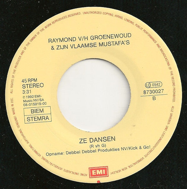 Raymond Van Het Groenewoud & Zijn Vlaamse Mustafa's : Warme Dagen (7",45 RPM,Single)