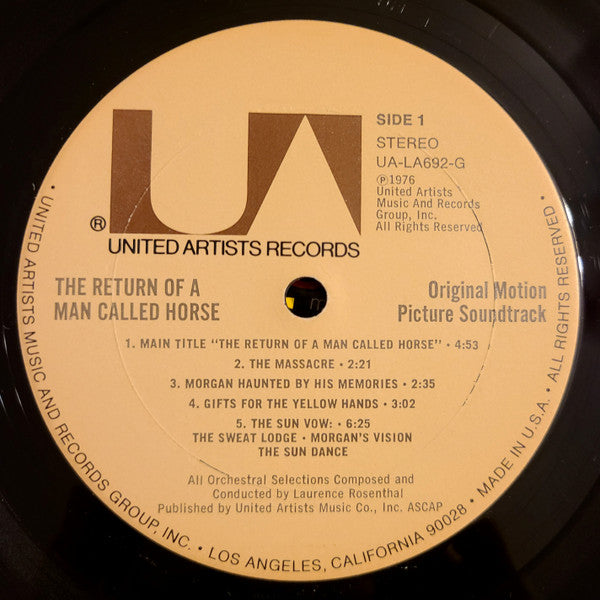 Laurence Rosenthal : The Return Of A Man Called Horse (Original Motion Picture Soundtrack) (LP,Album)