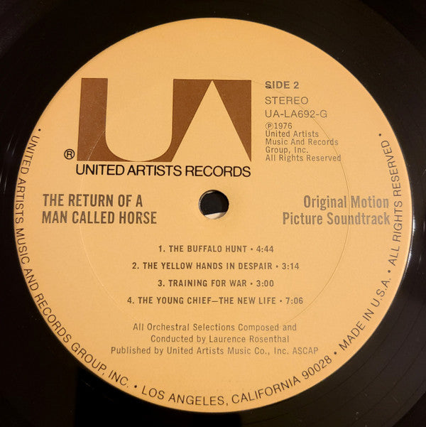 Laurence Rosenthal : The Return Of A Man Called Horse (Original Motion Picture Soundtrack) (LP,Album)