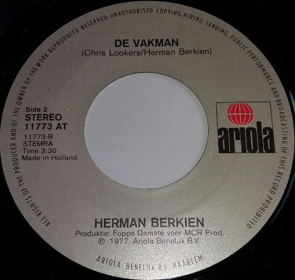 Herman Berkien : De Vakman (7",45 RPM,Stereo)