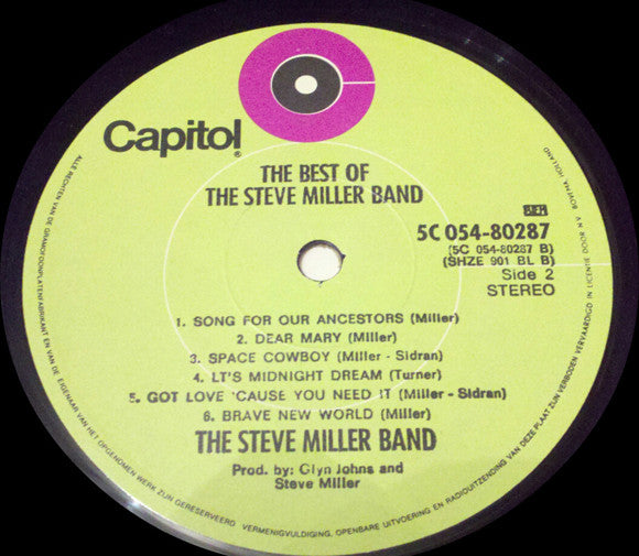 Steve Miller Band : The Best Of The Steve Miller Band (LP,Compilation,Stereo)