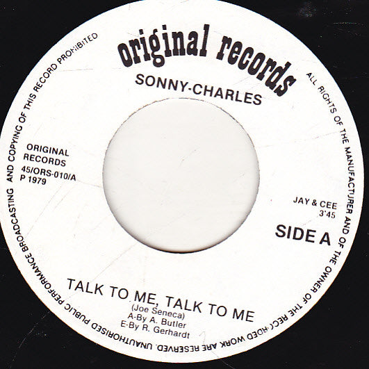 Sonny Charles : Talk To Me, Talk To Me / Bless You (7")