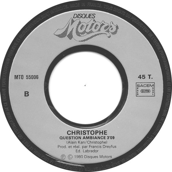 Christophe : L'Italie (7", Single)