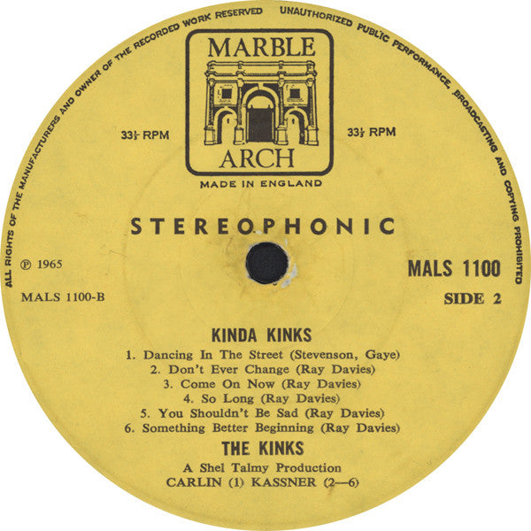 Kinks, The : Kinda Kinks (LP,Reissue,Album,Stereo)