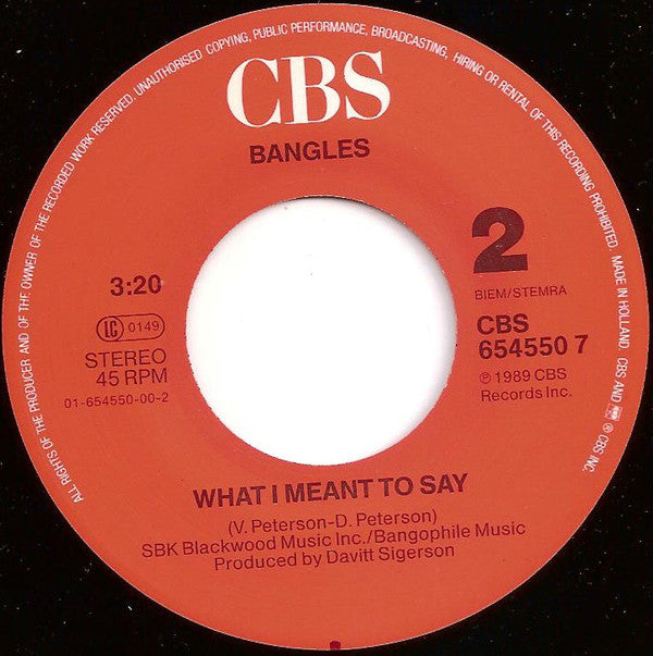 Bangles : Eternal Flame (7",45 RPM,Single,Stereo)