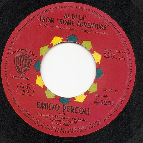 Emilio Pericoli / Gino Paoli : Al Di Là / Sassi (7",45 RPM)