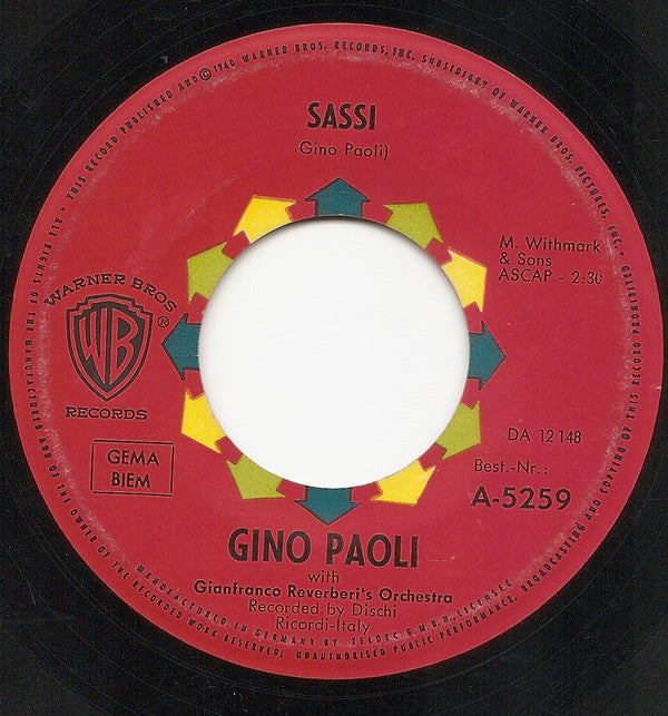 Emilio Pericoli / Gino Paoli : Al Di Là / Sassi (7",45 RPM)