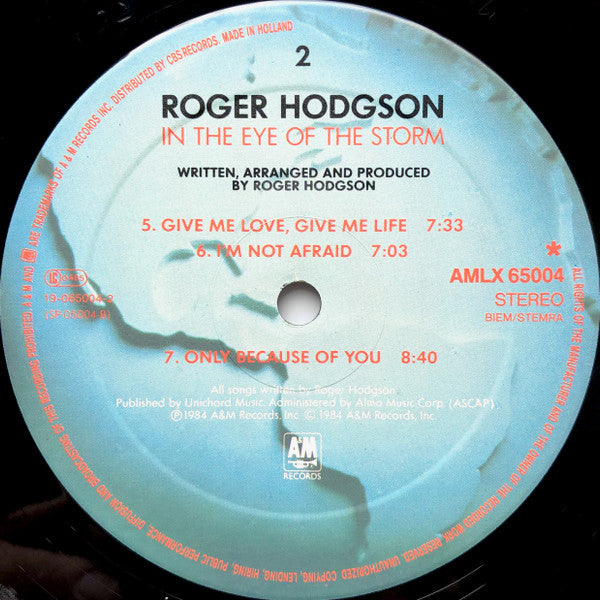 Roger Hodgson : In The Eye Of The Storm (LP,Album,Stereo)