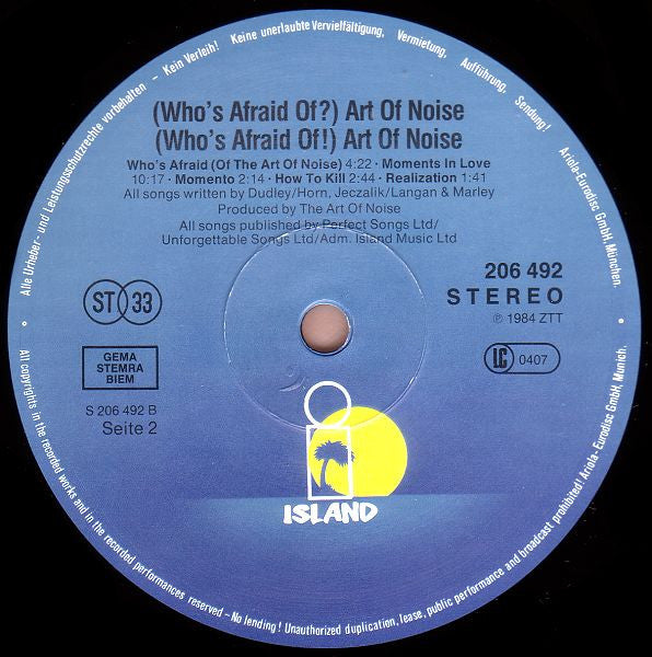 Art Of Noise, The : (Who's Afraid Of?) The Art Of Noise! (LP,Album)