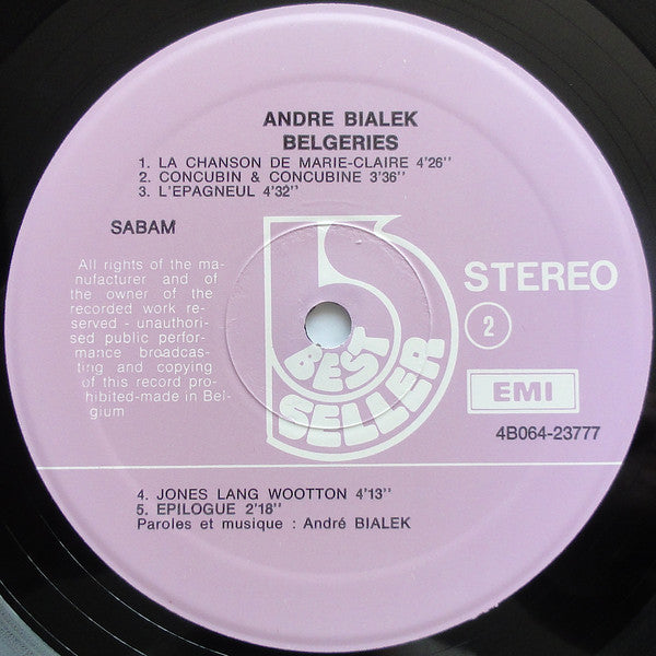 André Bialek : Belgeries (LP,Album)