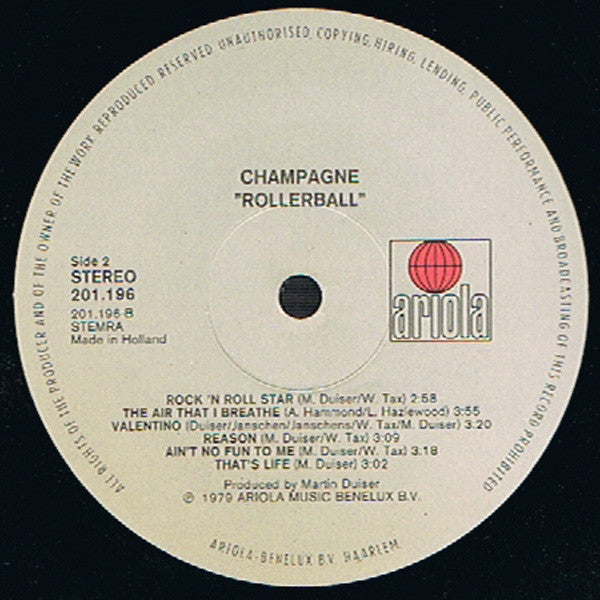 Champagne (5) : Rollerball (LP,Album)