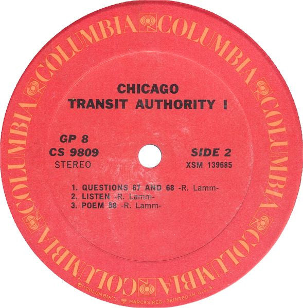 Chicago (2) : Chicago Transit Authority I (LP,Album,Reissue,Stereo)