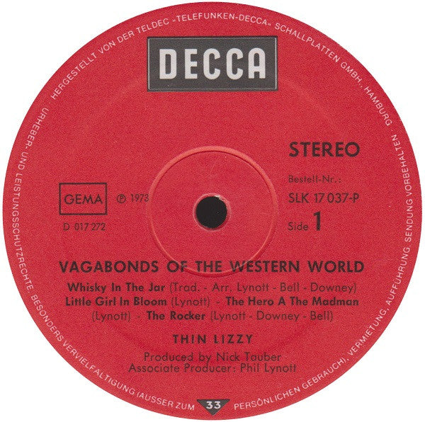 Thin Lizzy : Vagabonds Of The Western World (LP,Album,Stereo)
