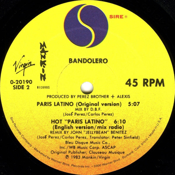 Bandolero : Hot "Paris Latino" (12",45 RPM,Maxi-Single)