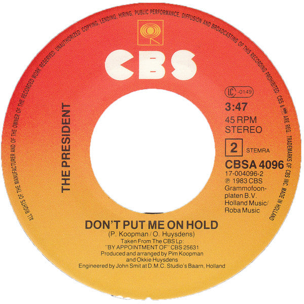 President, The : You're Gonna Like It (7",45 RPM,Single)