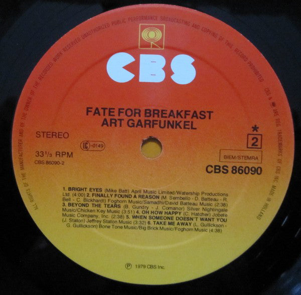 Art Garfunkel : Fate For Breakfast (LP,Album,Reissue,Stereo)