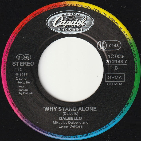 Lisa Dal Bello : Tango (7",45 RPM,Single,Stereo)