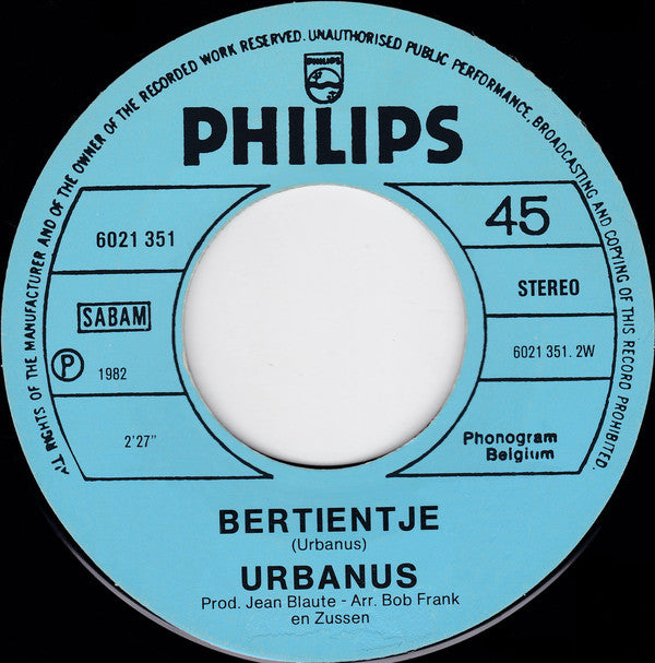 Urbanus : Kodazuur (7",45 RPM,Single,Stereo)