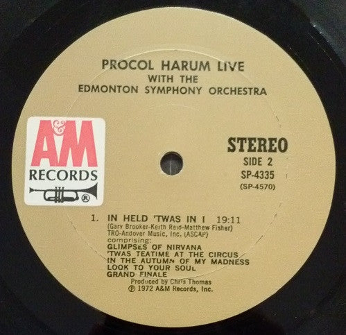 Procol Harum : Live - In Concert With The Edmonton Symphony Orchestra (LP,Album,Stereo)
