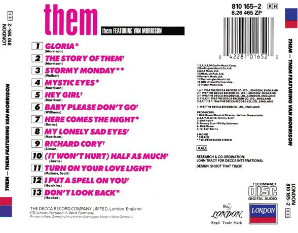 Them (3) : Them Featuring Van Morrison (Compilation,Reissue,Stereo,Mono)