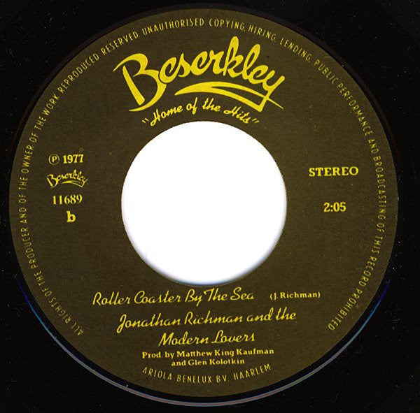 Jonathan Richman & The Modern Lovers : Egyptian Reggae (7",45 RPM,Single)