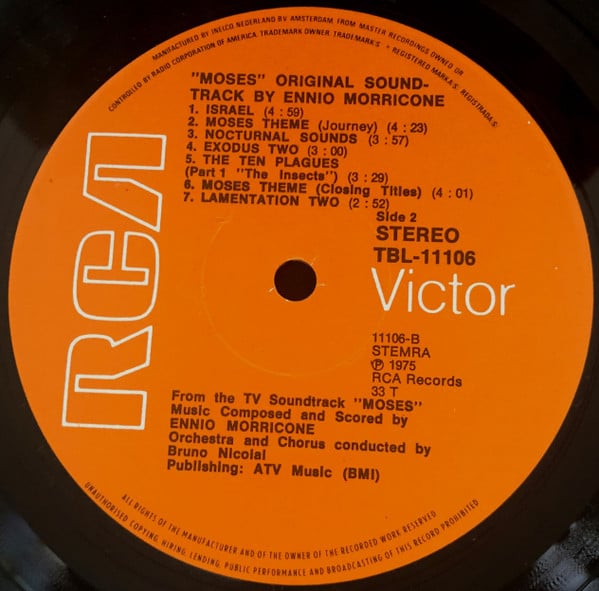 Ennio Morricone : Moses (Original Motion Picture Soundtrack) (LP,Album)