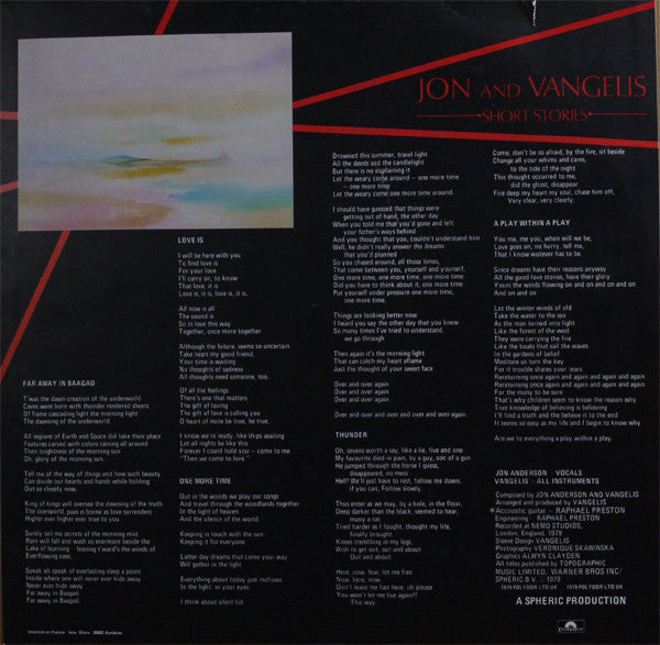 Jon & Vangelis : Short Stories (LP,Album)