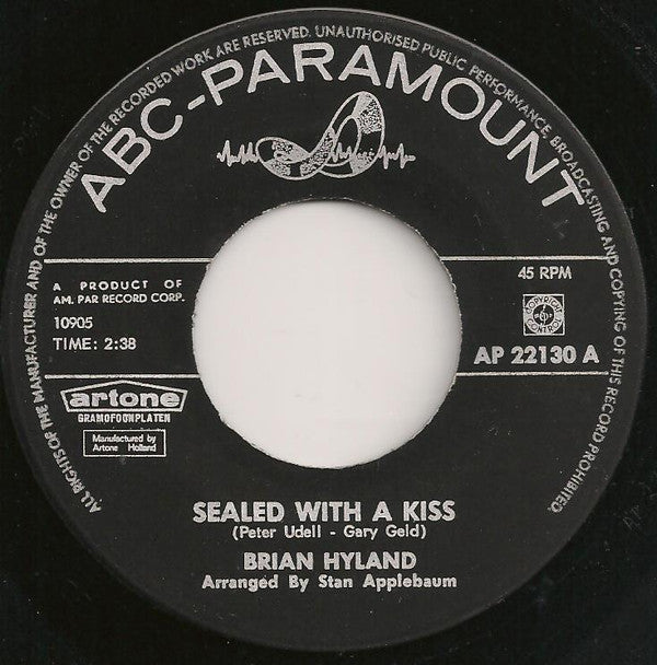 Brian Hyland : Sealed With A Kiss / Summer Job (7",Single,45 RPM)