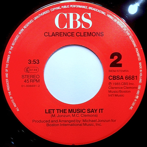 Clarence Clemons And Jackson Browne : You're A Friend Of Mine (7",45 RPM,Single,Stereo)