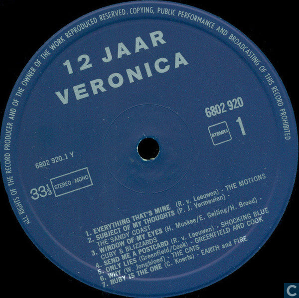 Various : 12 Jaar Radio Veronica (LP,Compilation)